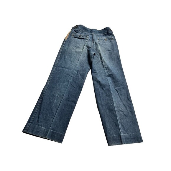 Vintage Rare Saint Laurent Sport 100% Cotton Wide Leg Jeans Size 33 Button Logos - Picture 2 of 16